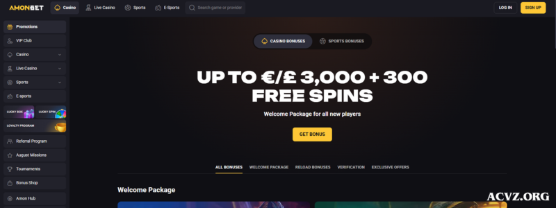 Amonbet casino bonus