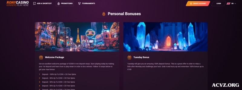 Rony casino bonus